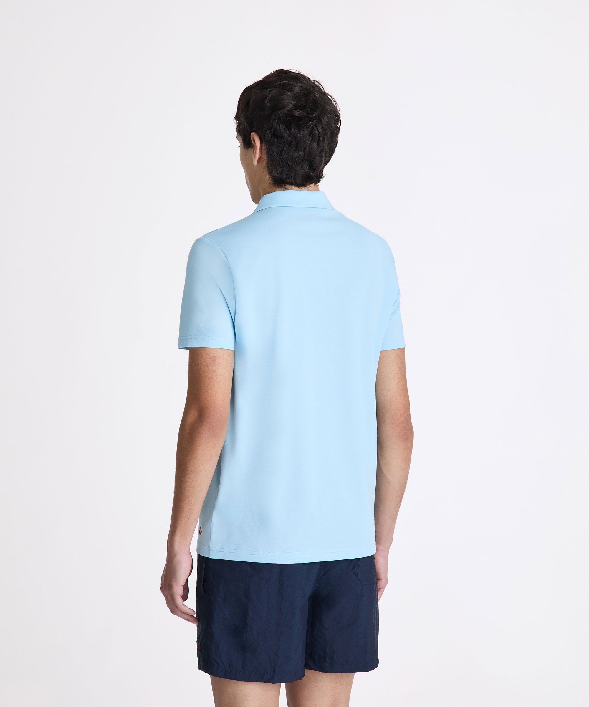 Polo PEUTEREY PEU5847 290 NEW HELGO in tessuto morbido, colore neutro, dettaglio colletto e bottoni, vista frontale