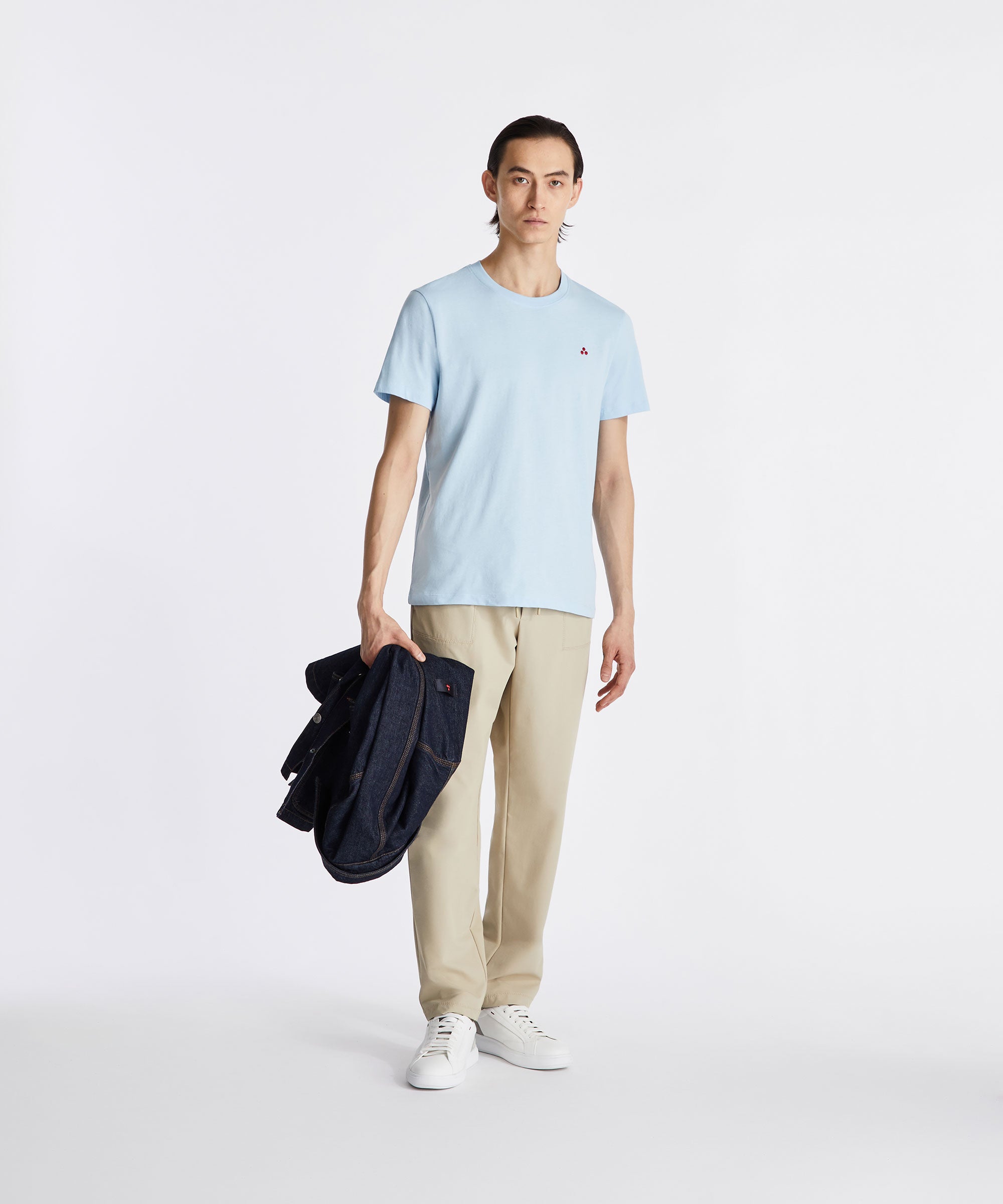 T-shirt basic PEUTEREY MANDERLY 04 PEU6011 290 in cotone, colore neutro, vista frontale con dettagli semplici