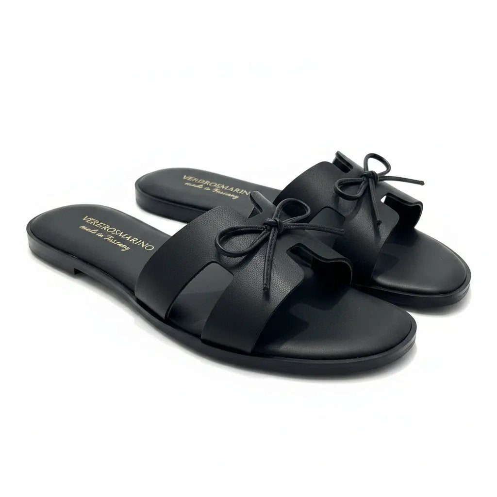 VERDEROSMARINO 4222 NR SLIDES IN PELLE by VERDEROSPARINO