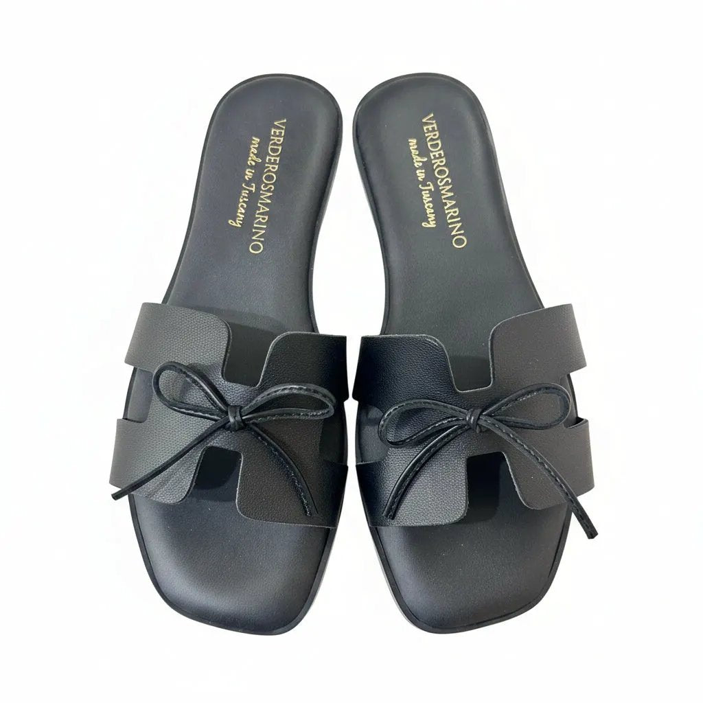 VERDEROSMARINO 4222 NR SLIDES IN PELLE by VERDEROSPARINO