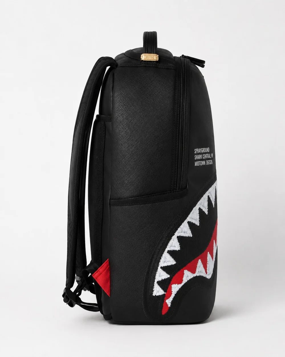 SPRAYGROUND B9629 BACKPACK SHARK CENTRAL BLACK EMBROIDERED SHARK