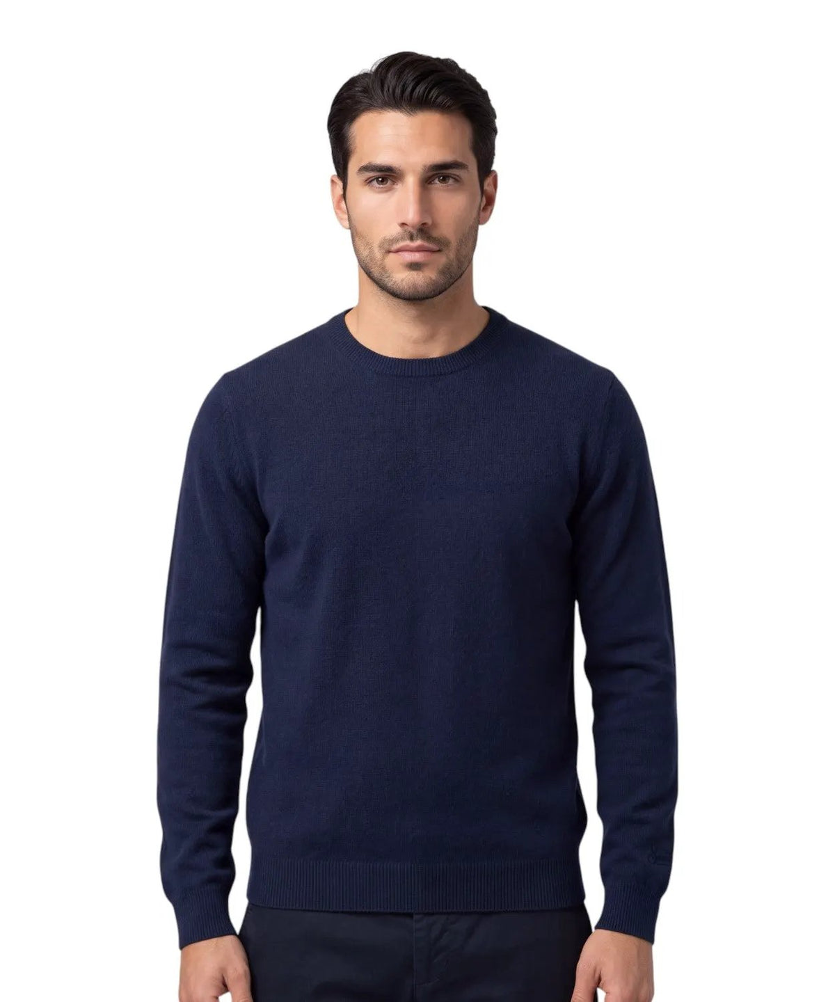 SAINT BARTH Regent maglione in merino e cashmere - Night Blue - dettaglio tessuto