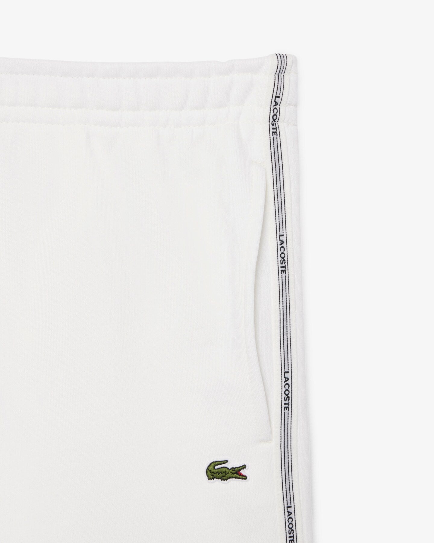 LACOSTE GH0886 70V BERMUDA Shorts in tessuto felpato con striscia con logo regular fit