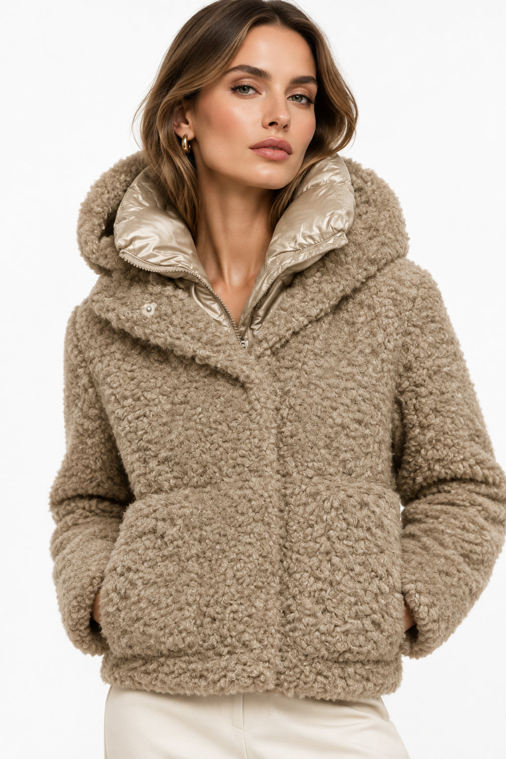 BOMBOOGIE GW9191TSFC6 180 St. Moritz Overcoat - Vista frontale Sandshell