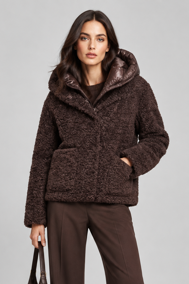 Bomboogie St. Moritz Overcoat GW9191TSFC6 481 Berry Chocolate - Vista MODELLA