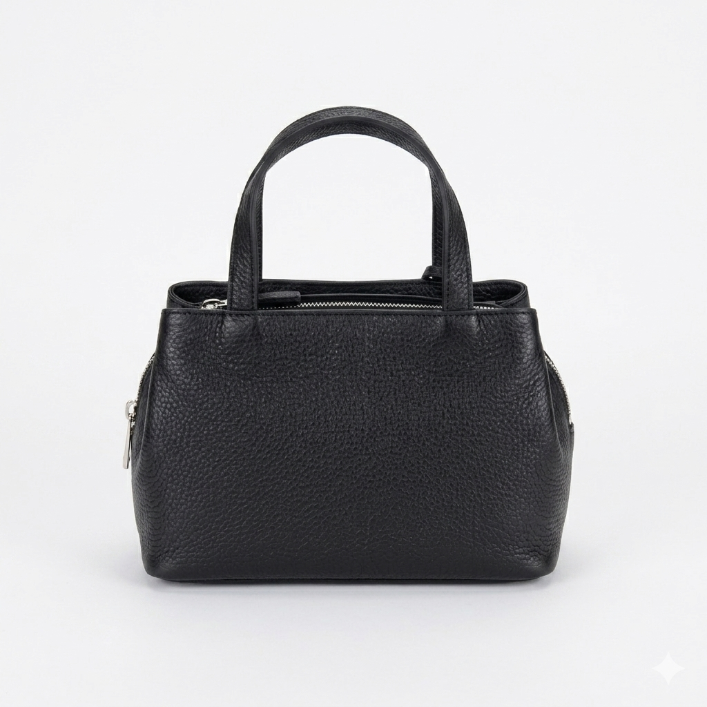 Pelletteria Veneta D26314-NERO HAND BAG Borsa a mano in pelle martellata
