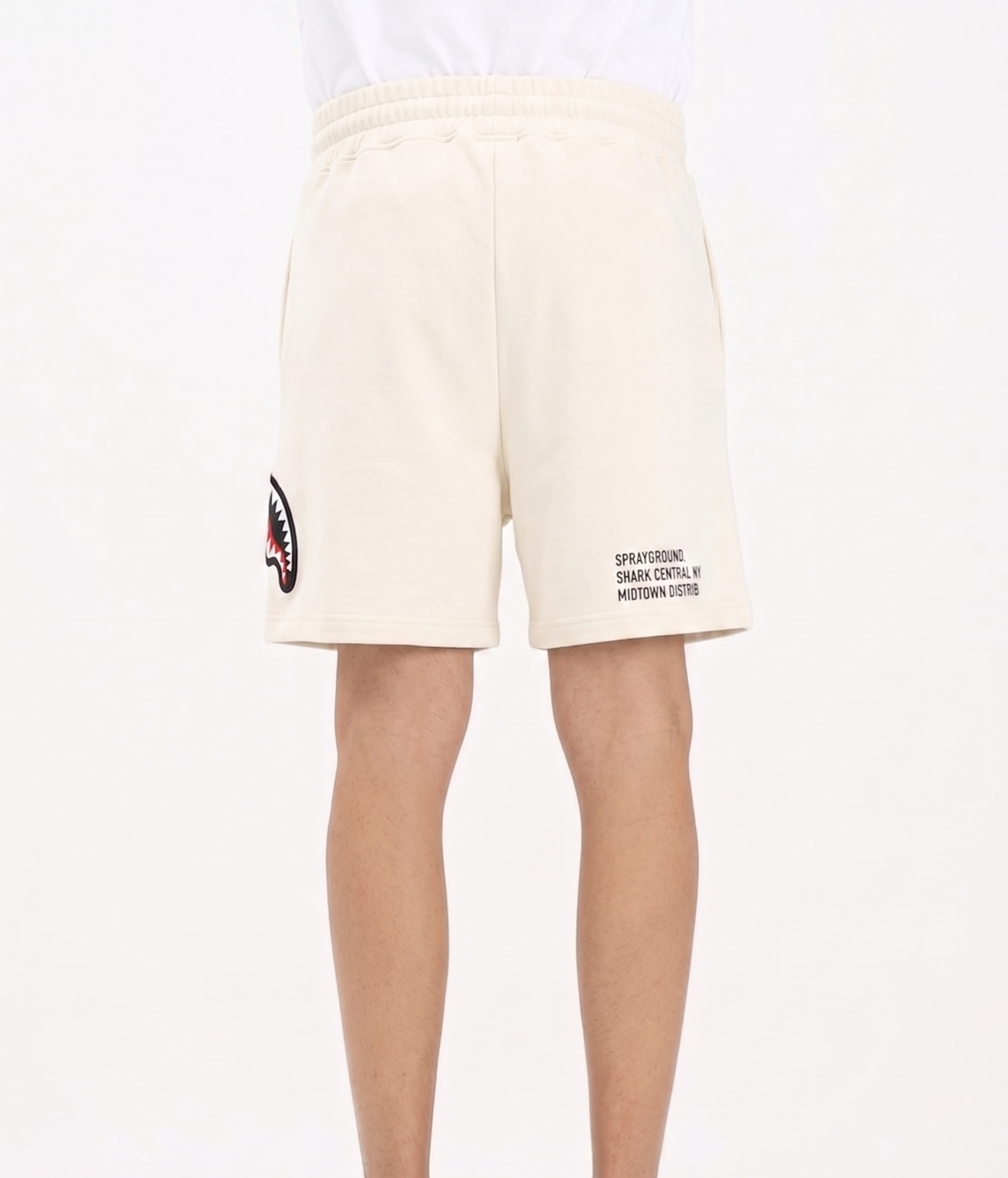 SPRAYGROUND SP855EIVO SHORTS SHARK CENTRAL IVORY