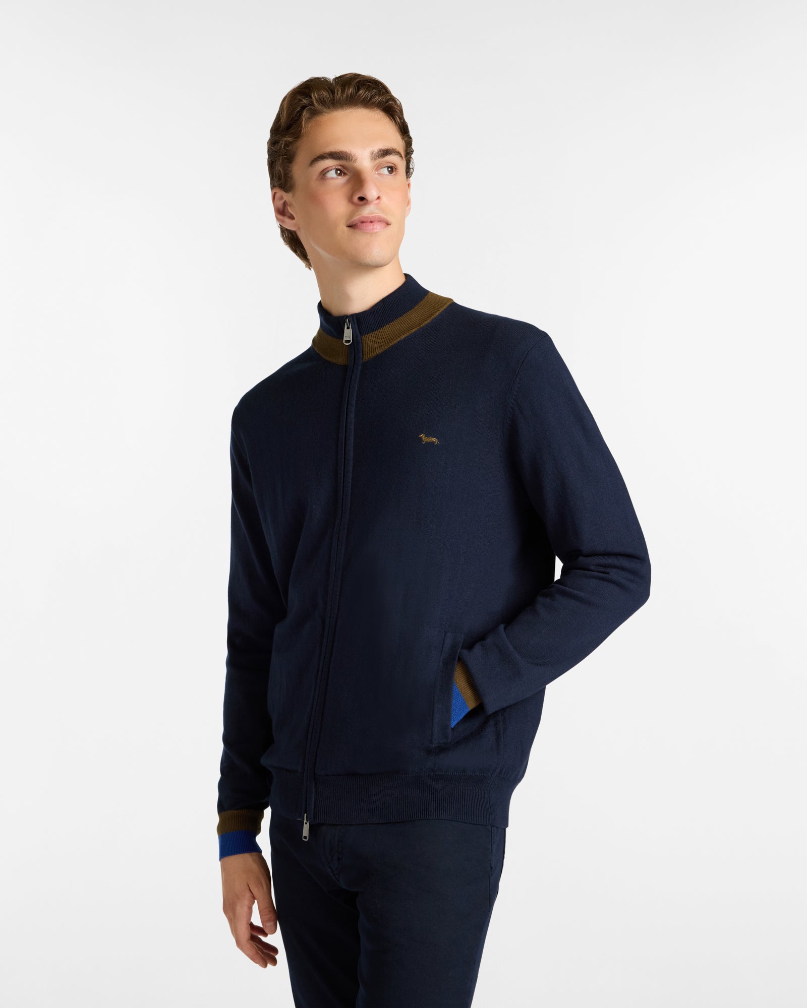 Harmont&Blaine HRP845030788 801  KNIT FULL ZIP NASTRO INTERNO LOGATO