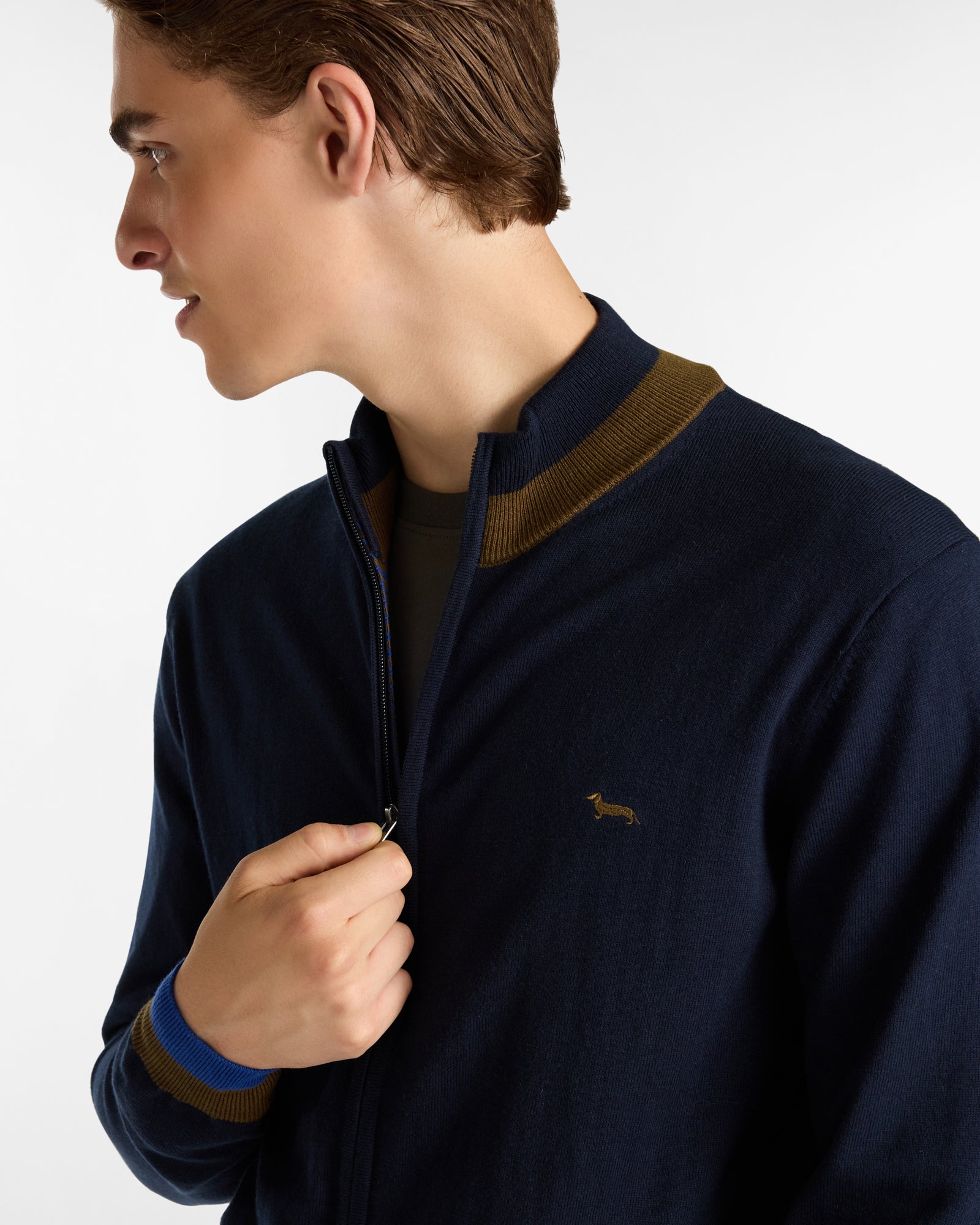 Harmont&Blaine HRP845030788 801  KNIT FULL ZIP NASTRO INTERNO LOGATO
