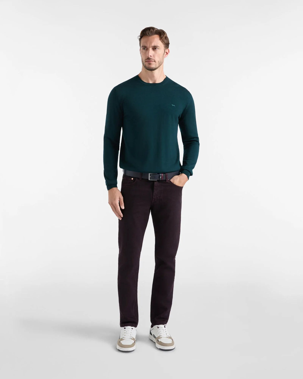 Harmont & Blaine - Maglione uomo HRR001030478 colore 673 Garda - particolare collo e finiture.