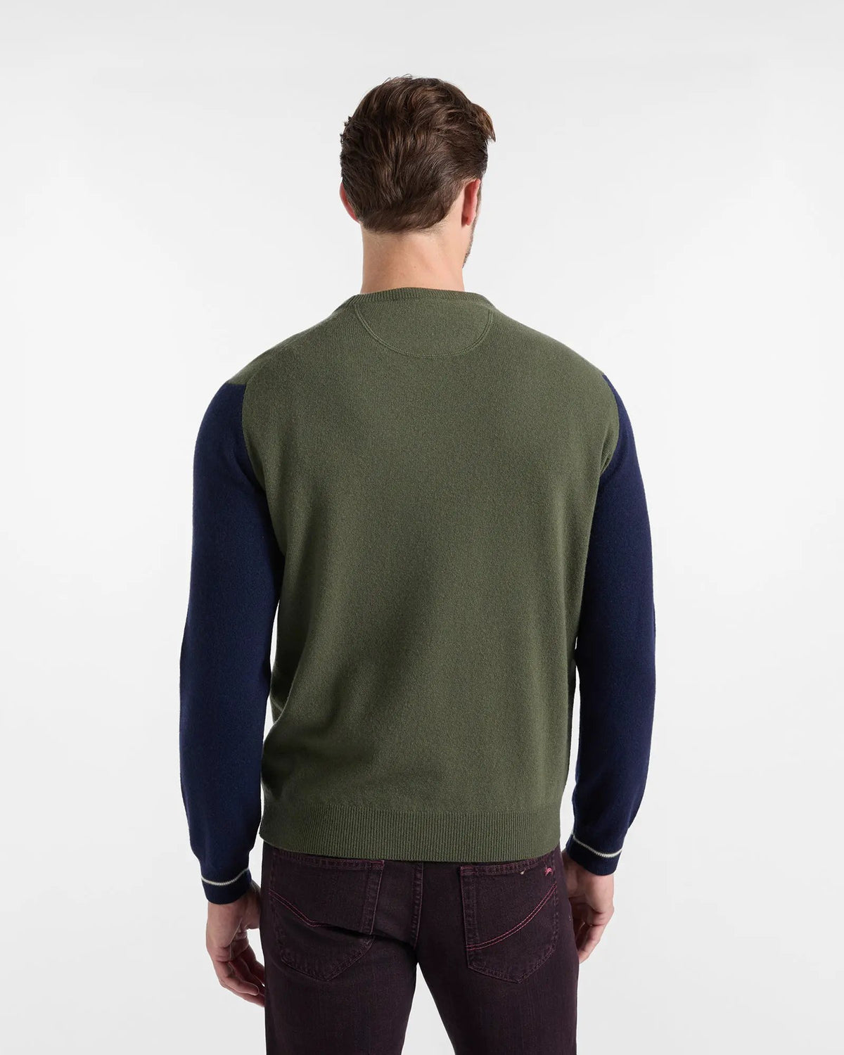 Maglia uomo Harmont & Blaine HRR897030486 612 - Verde Sport, dettaglio logo e trama