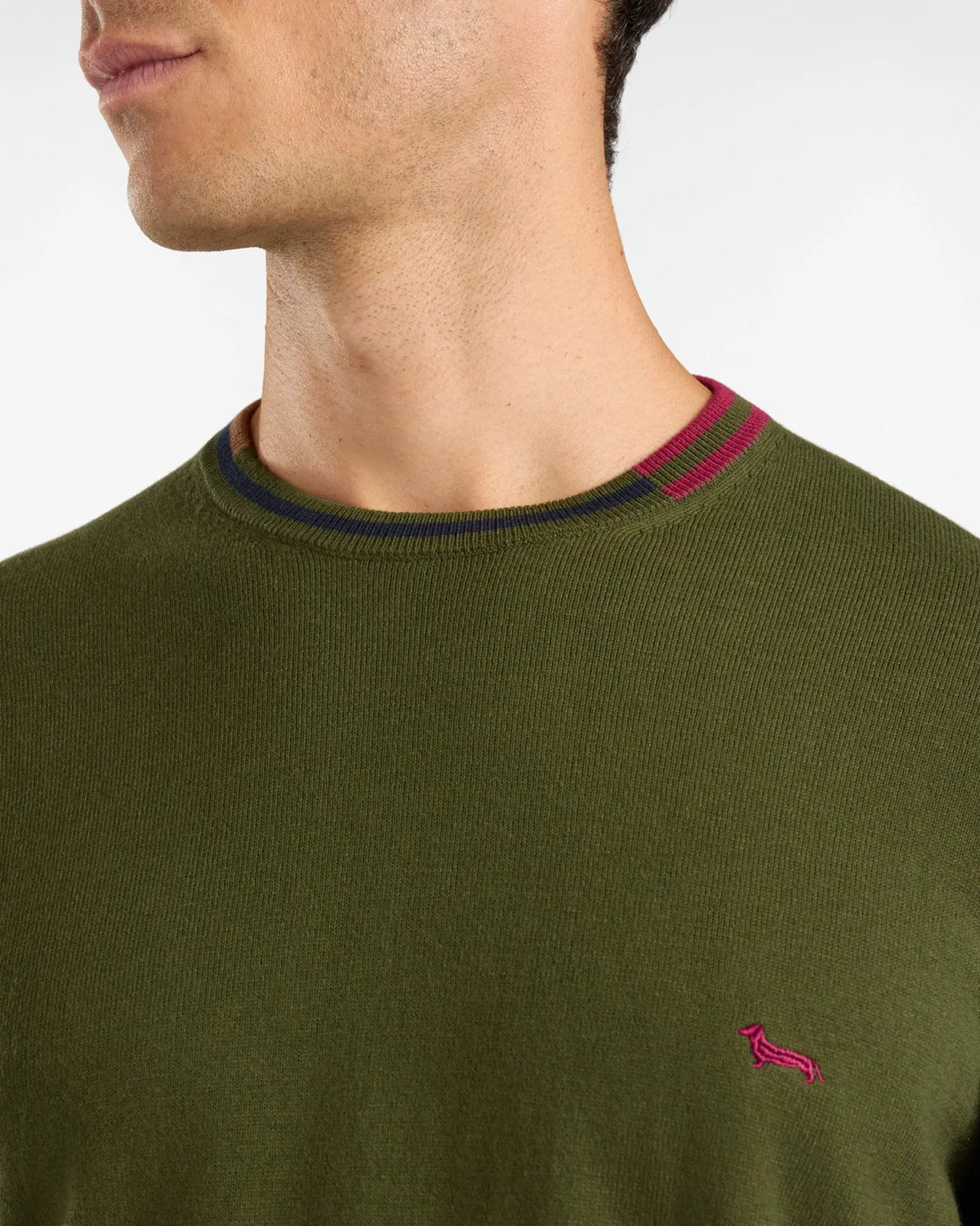 Maglia Uomo Harmont&Blaine color block coste Verde Sport HRR918030788 612 - Retro