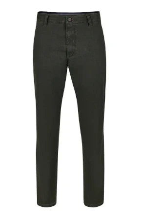 Pantaloni uomo verde scuro eleganti, vestibilità dritta, moda Made in Italy