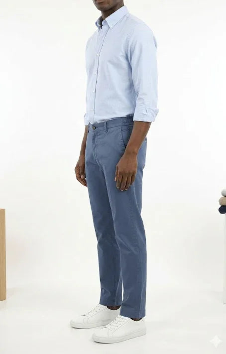 BERWICH MORELLO ELAX OL0015X 13 TROUSER WITH ELASTIC WAIST AND SIDE DIAGONAL GABARDINE