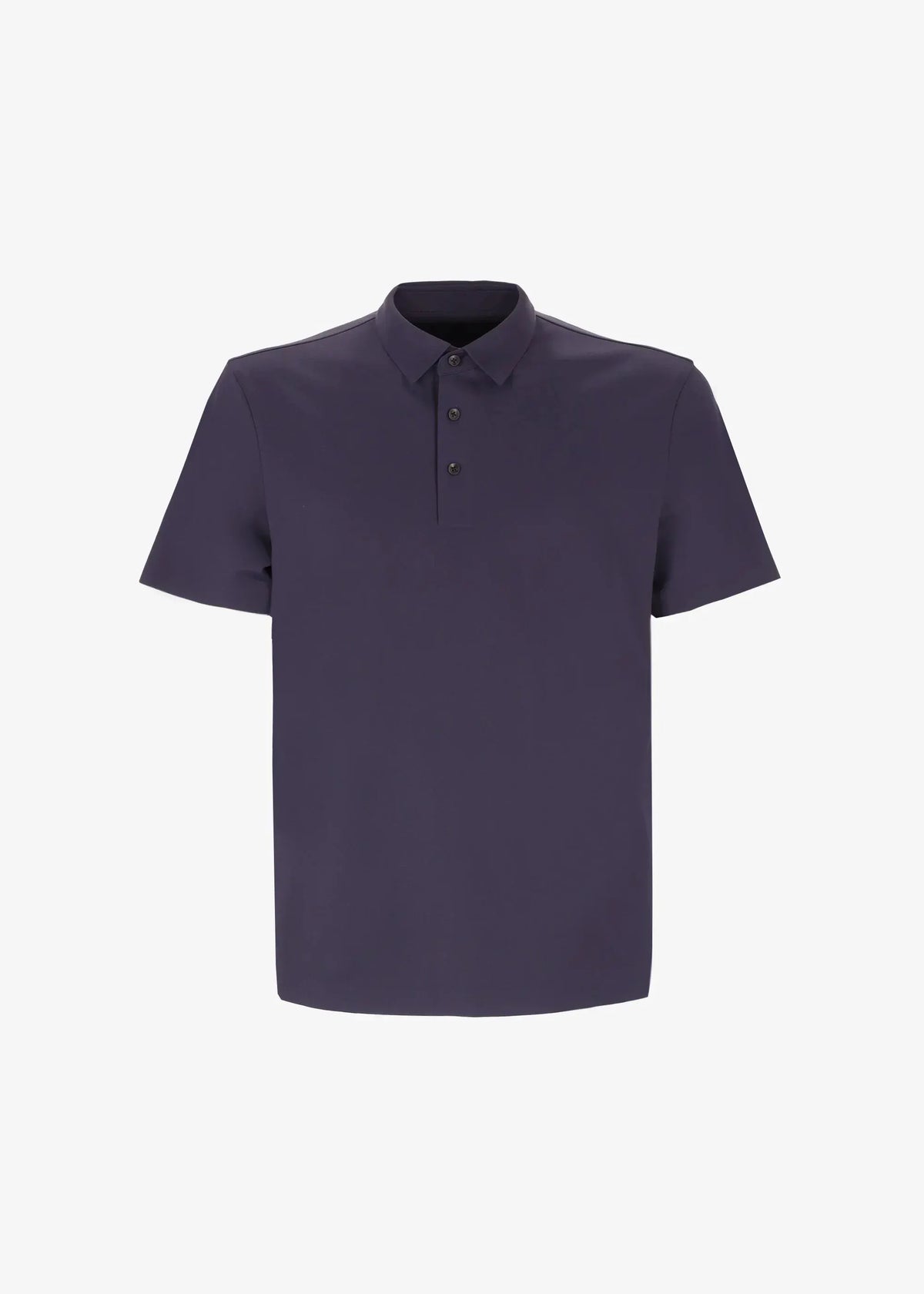 Polo uomo blu navy a maniche corte, tessuto jersey, bottoni neri, stile casual elegante