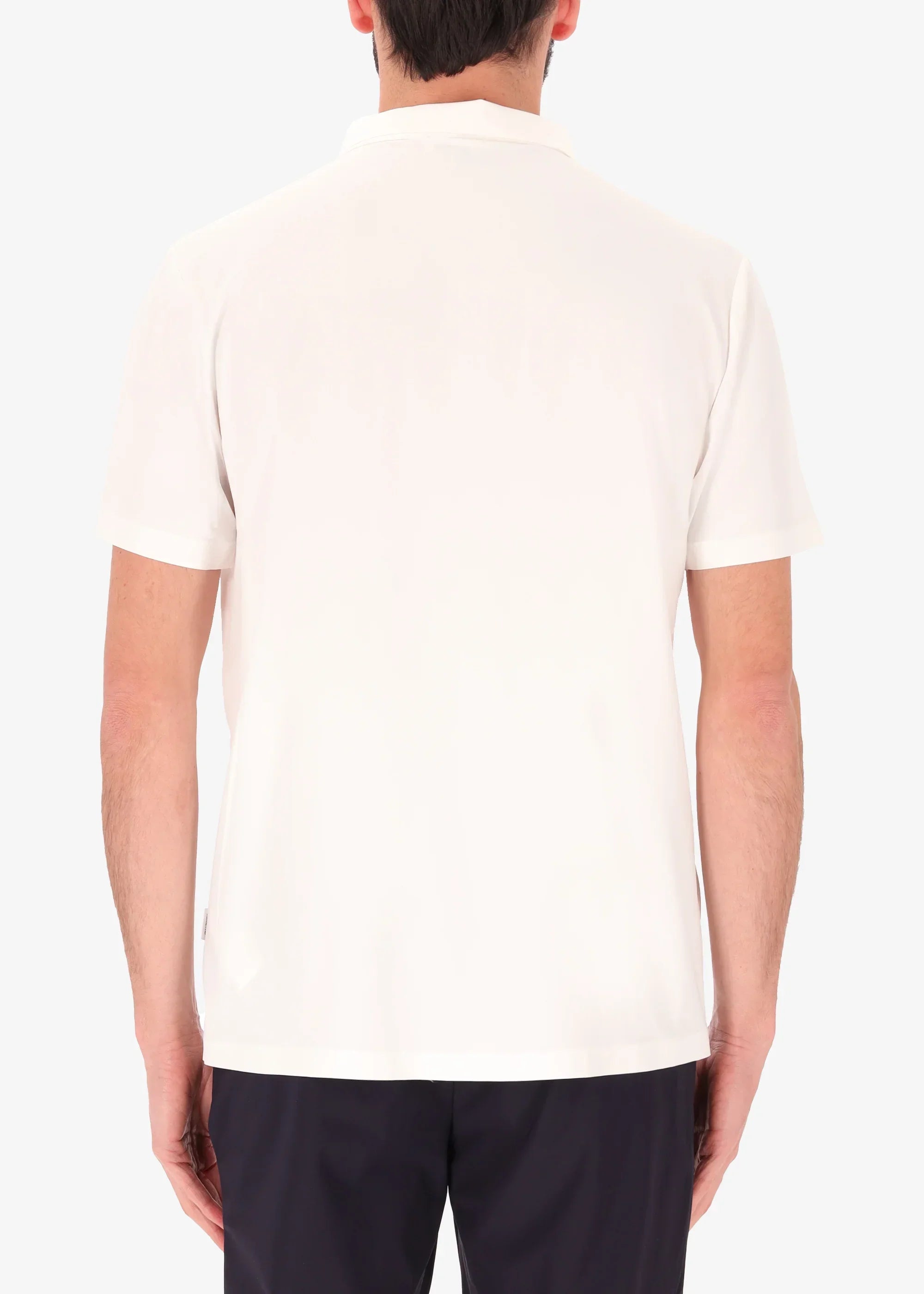 Polo uomo bianca a maniche corte vista posteriore, stile casual elegante