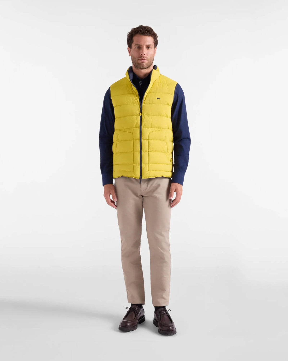 Harmont & Blaine Gilet Uomo Reversibile in Ripstop Nilo 639 - Dettaglio logo bassotto e finiture