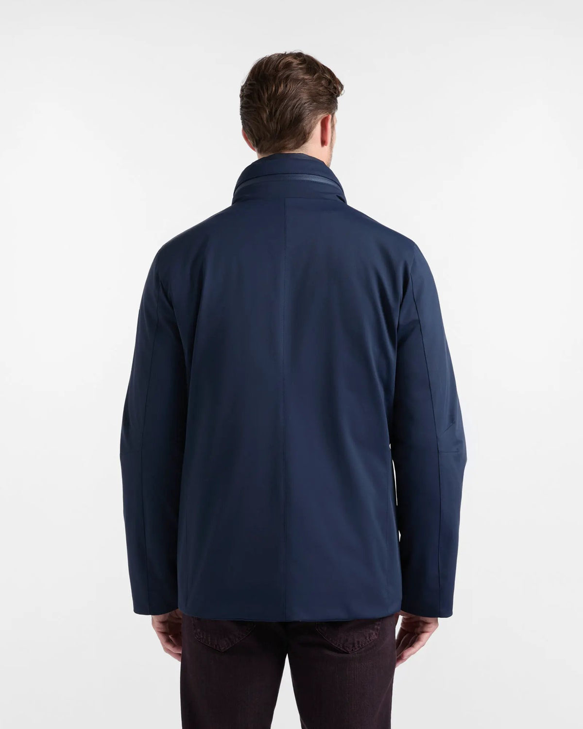 Harmont & Blaine Field Jacket Uomo Nylon Stretch Blu Navy - Dettaglio chiusura e tasche