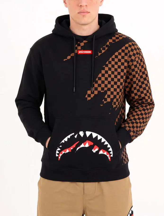 Felpa con cappuccio Sprayground Claw Tear Check SP951G Unisex vista frontale
