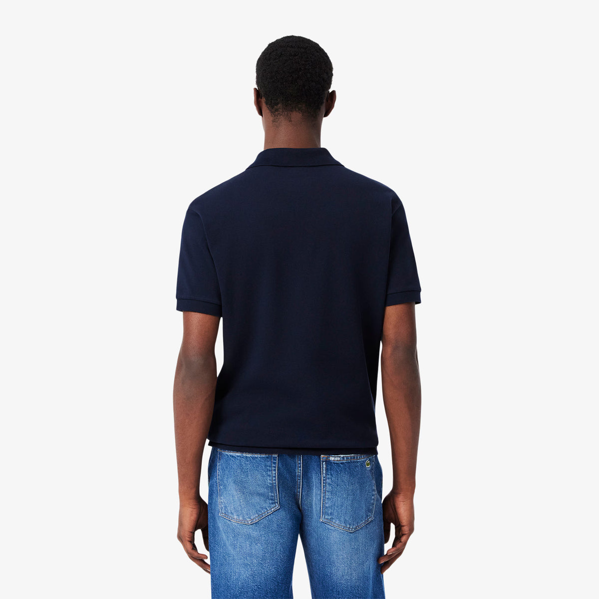 Maglietta polo LACOSTE L1212 166 originale con taglio classico, colore blu, dettaglio logo sul petto, tessuto morbido e confortevole