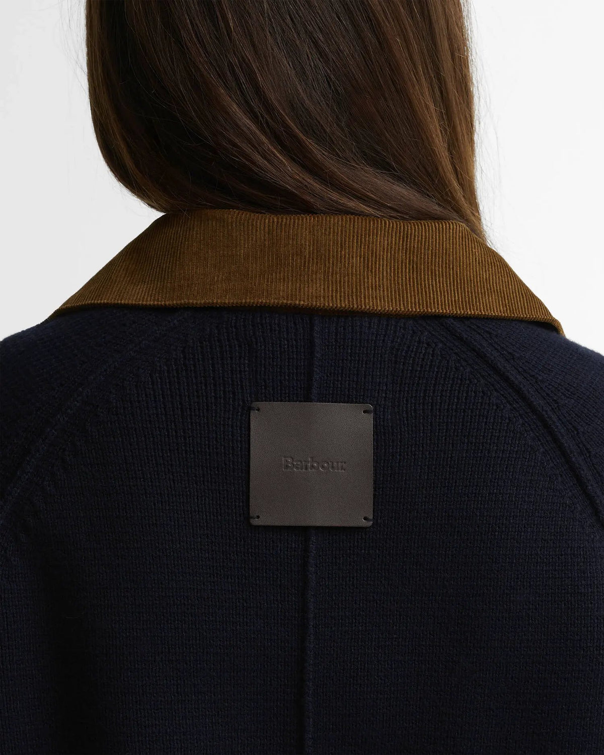 Barbour Alverstone Knitted Cardigan Navy - Dettaglio tessuto e finiture