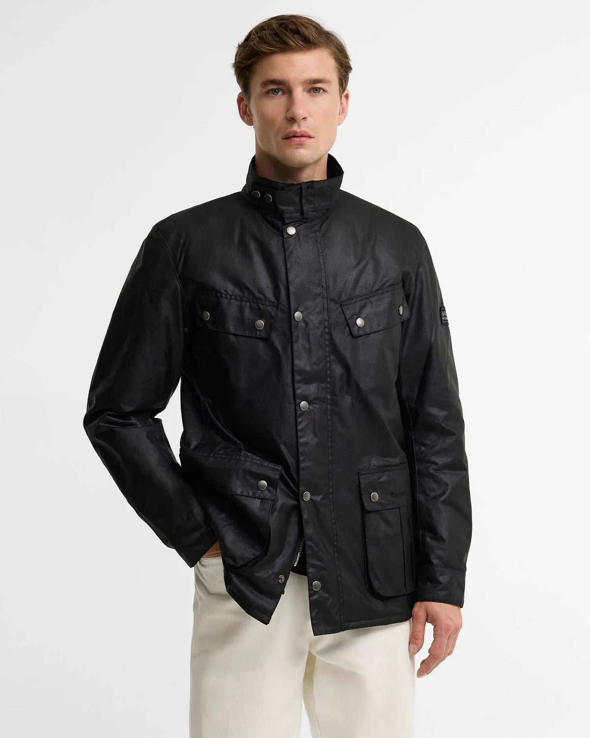 Giacca cerata Barbour Duke Wax Jacket MWX0337 Black - Vista frontale