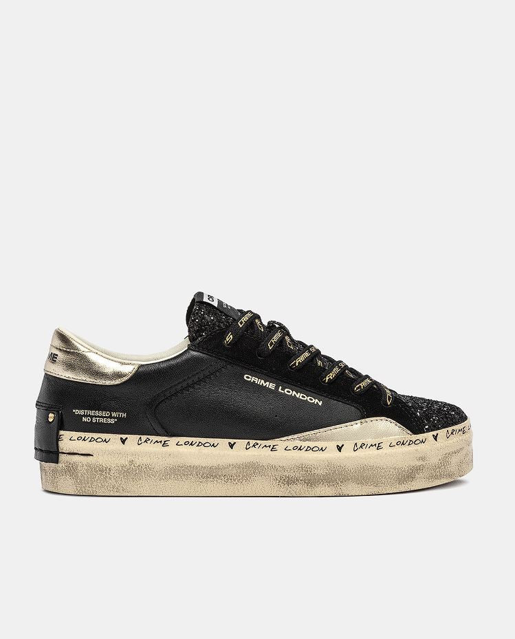 CRIME LONDON 25074AA8 20  DISTRESSED PLATFORM BLACK DUSK