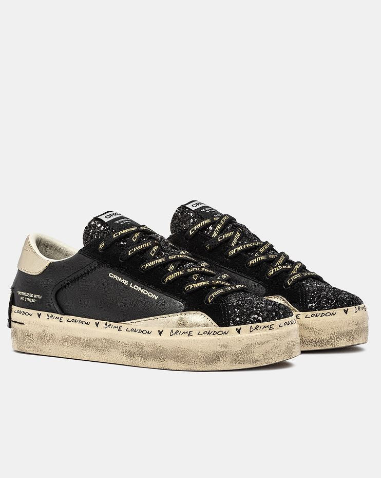 CRIME LONDON 25074AA8 20  DISTRESSED PLATFORM BLACK DUSK