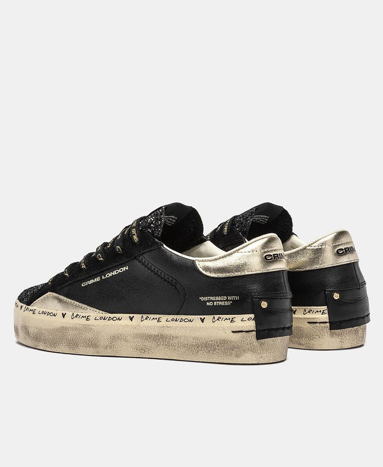 CRIME LONDON 25074AA8 20  DISTRESSED PLATFORM BLACK DUSK
