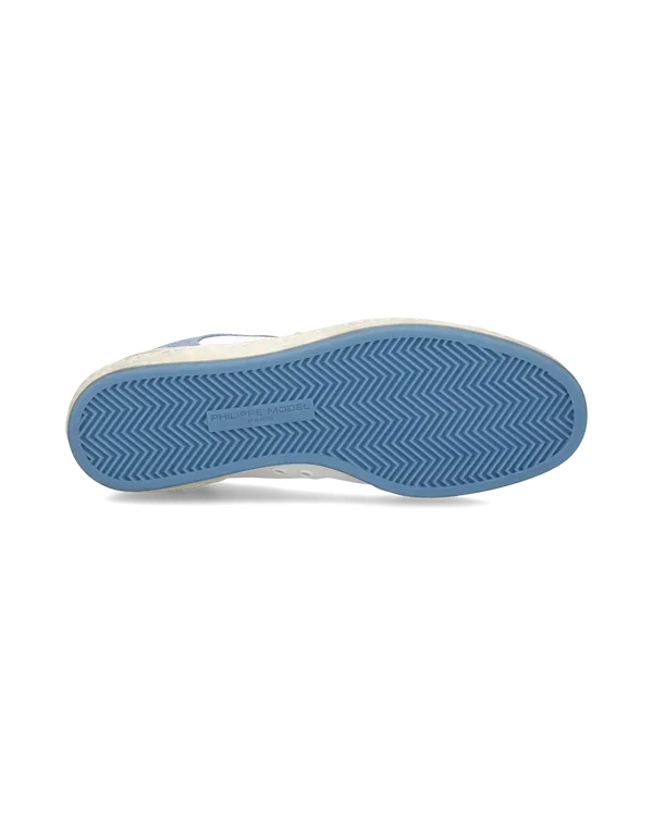 Suola sneaker uomo Philippe Model in gomma azzurra con motivo a spina di pesce