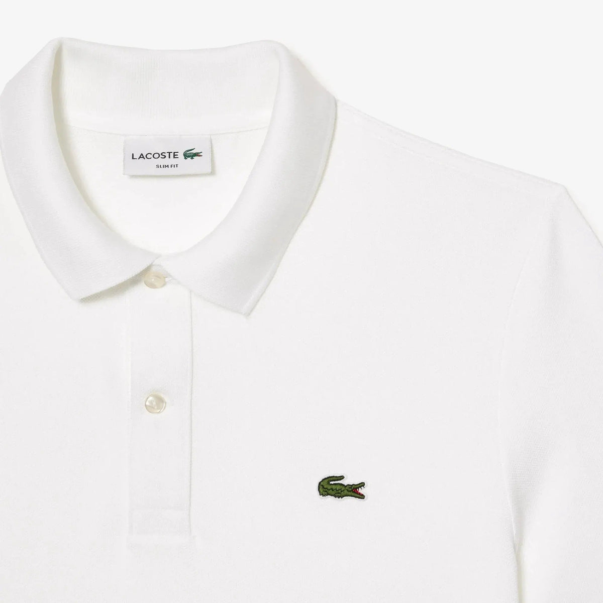 Polo bianca da uomo slim fit, colletto classico, logo ricamato, moda casual elegante