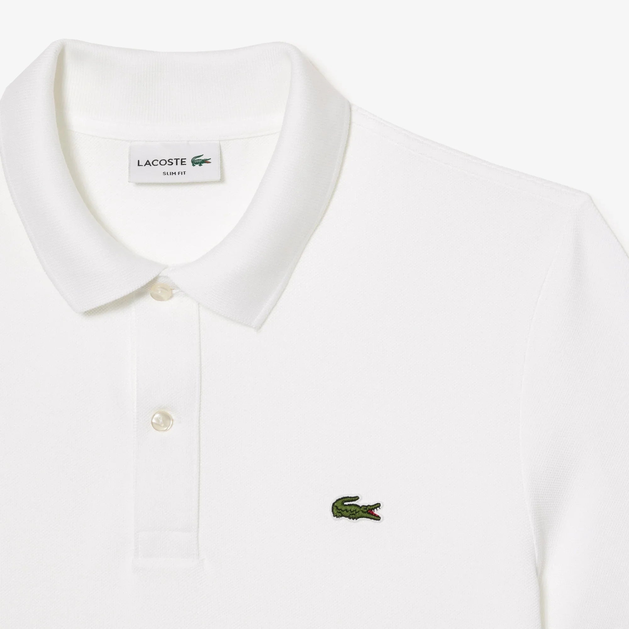 Polo bianca da uomo slim fit, colletto classico, logo ricamato, moda casual elegante
