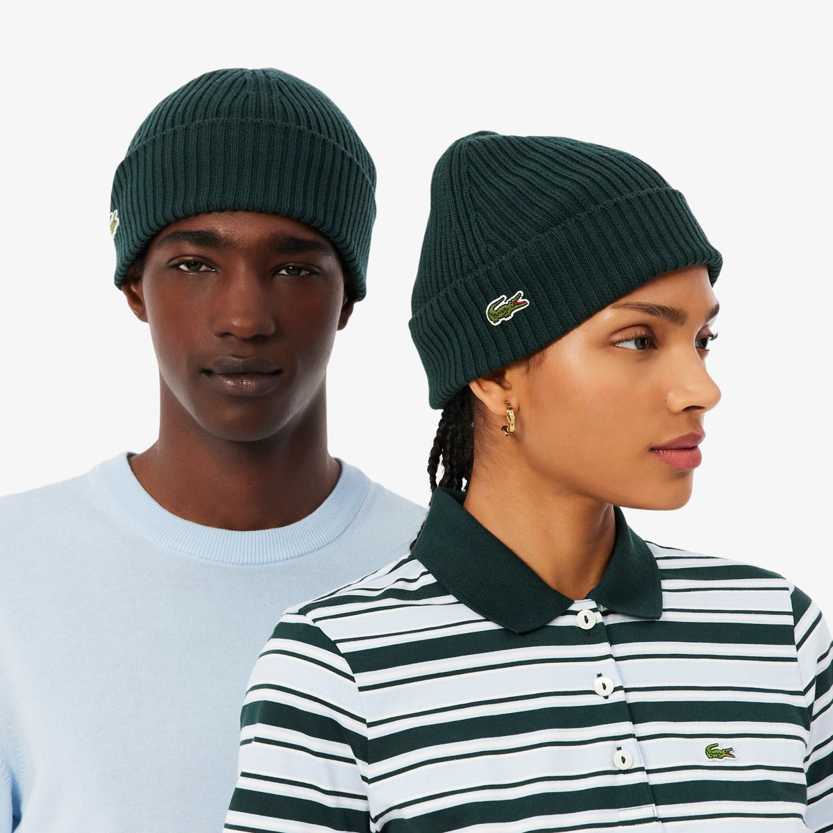 LACOSTE RB0001 YZP BEANIE in lana spazzolata a costine