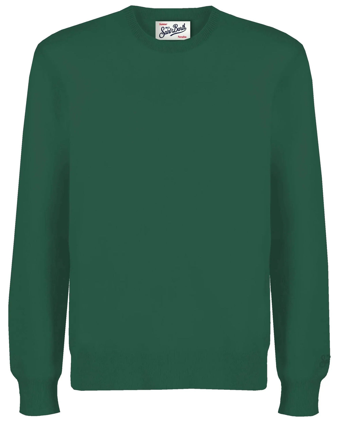 Maglione uomo verde British Green in cotone, girocollo, maniche lunghe, stile casual elegante
