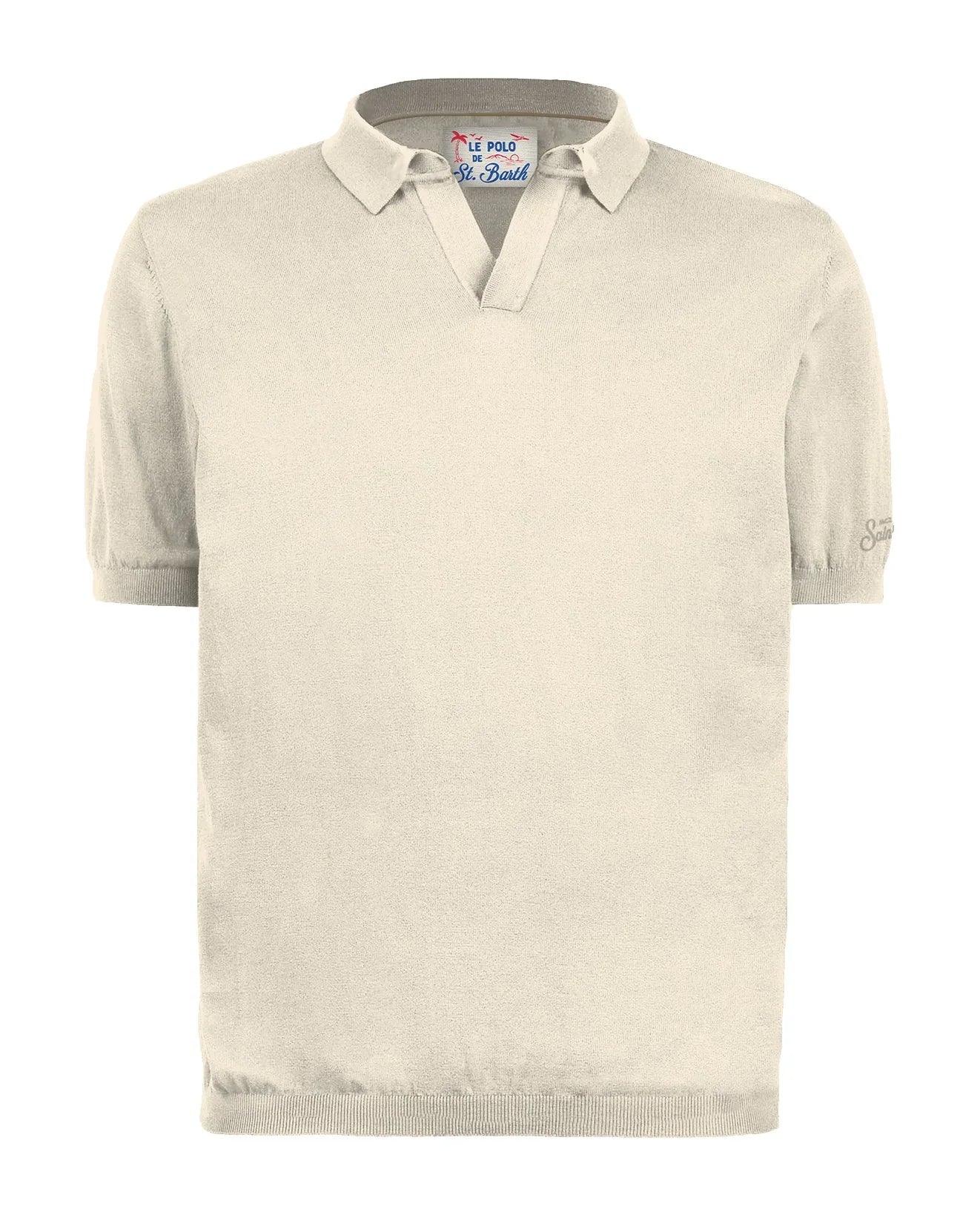 Polo uomo crema in cotone, manica corta, vestibilità casual, abbigliamento estivo