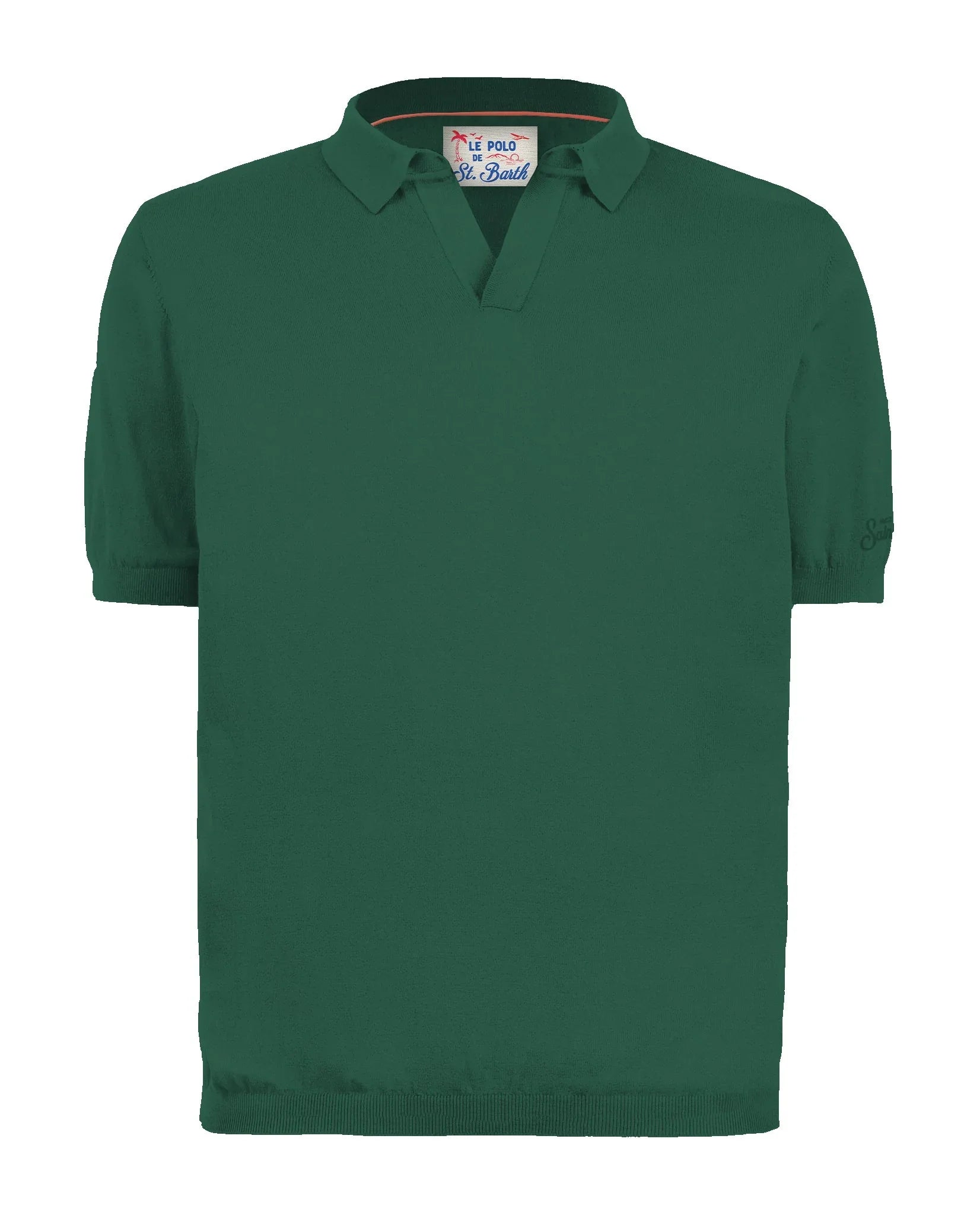 Polo uomo verde British Green in cotone, manica corta, colletto classico
