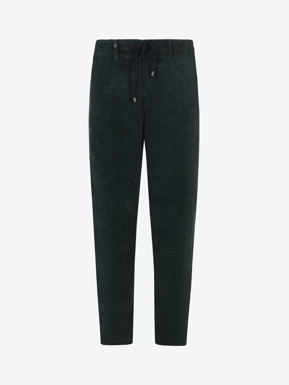 DISTRETTO12 Pantalone Relax Torino Velluto Super Comfort Verde Bottiglia - Still life