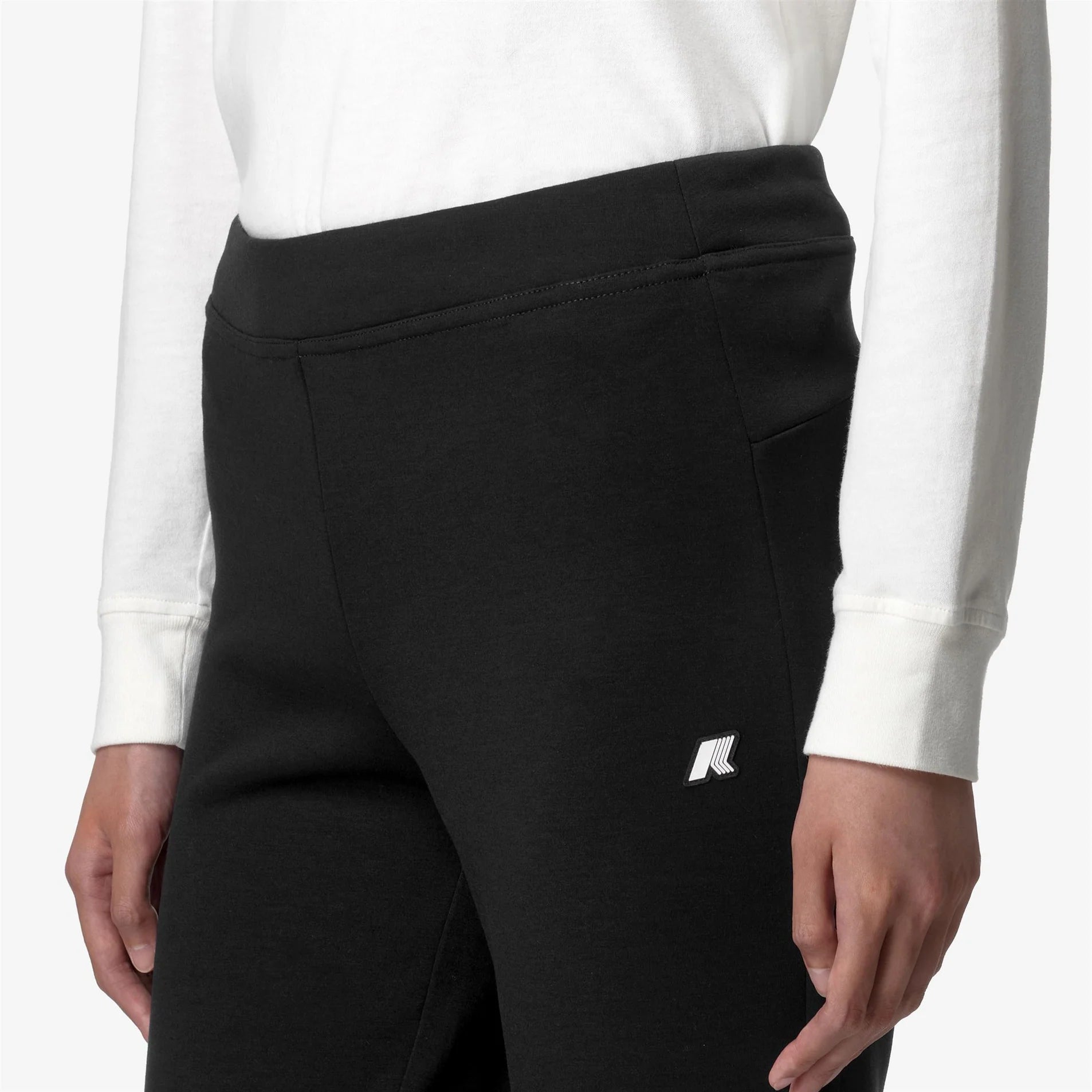 Pantaloni sportivi neri da donna con logo, abbigliamento casual elegante