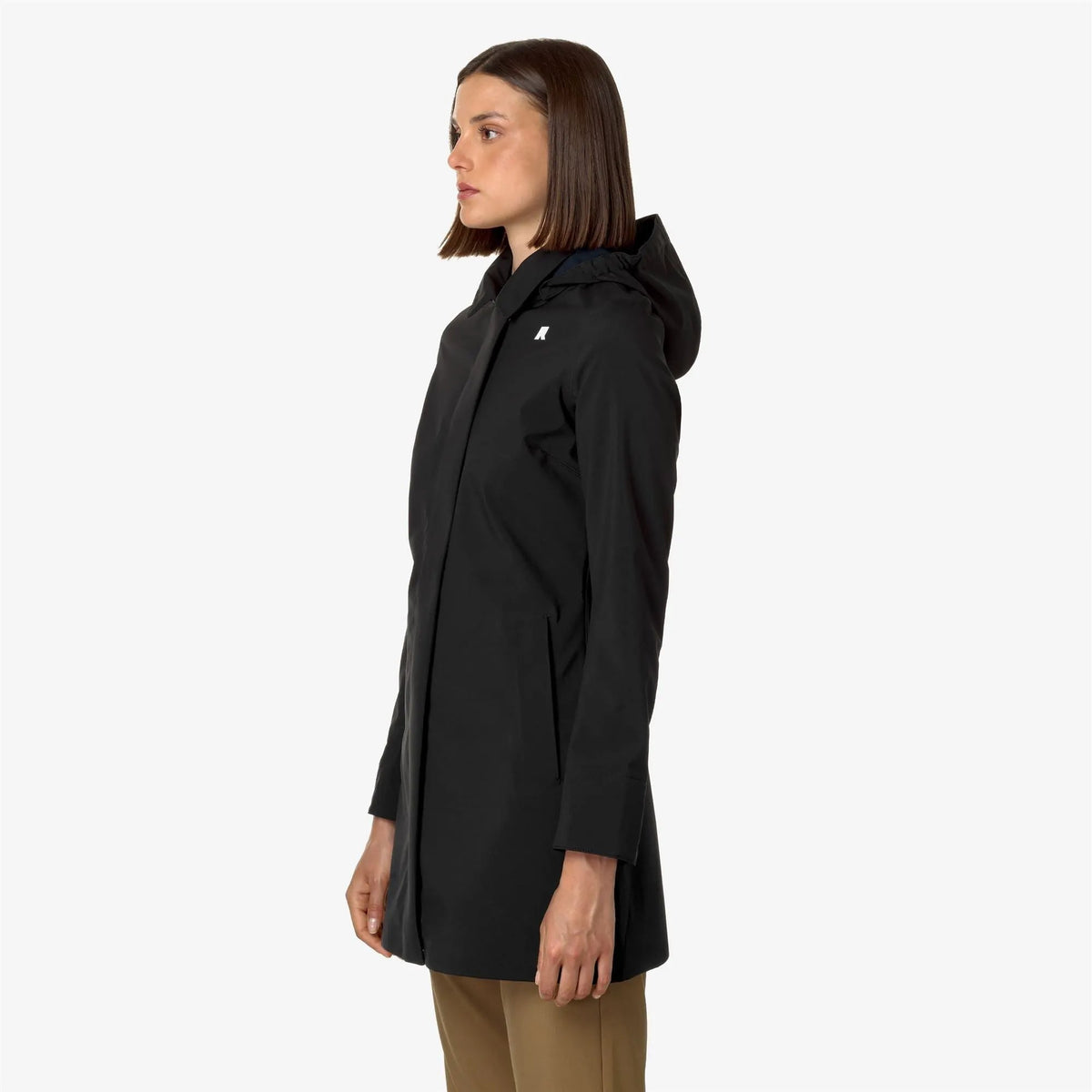 Trench donna K-Way Mathy Bonded Black - Blue Depth K2148BW A3C - Retro