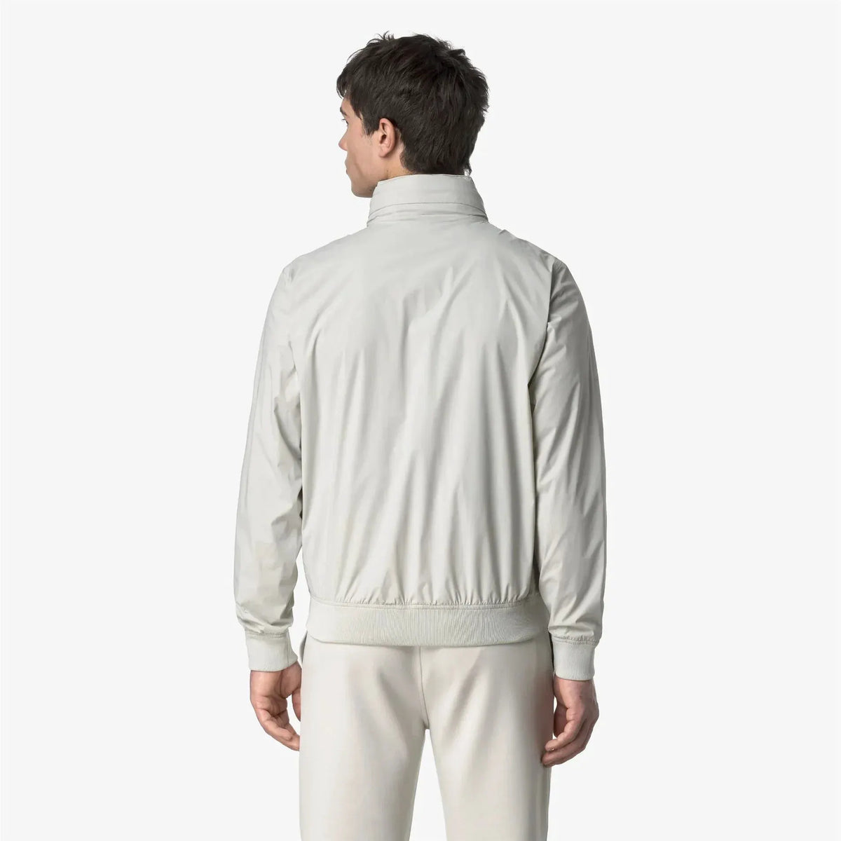 Giacca uomo leggera beige vista posteriore, abbigliamento elegante primaverile