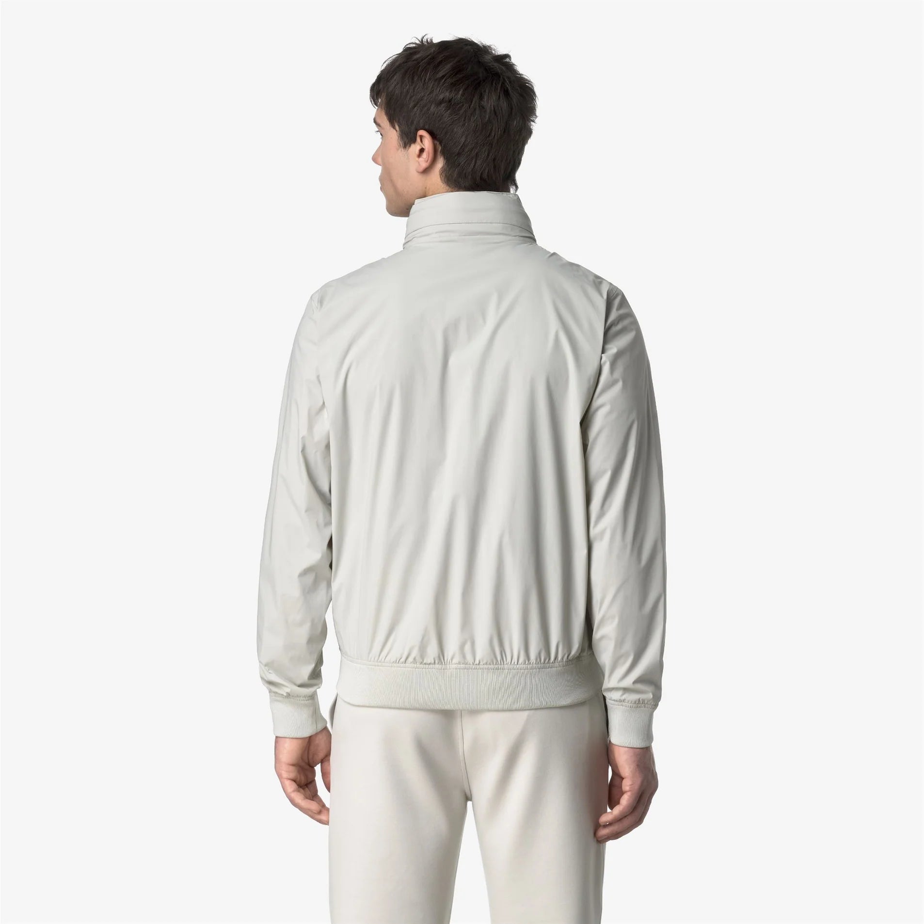 Giacca uomo leggera beige vista posteriore, abbigliamento elegante primaverile