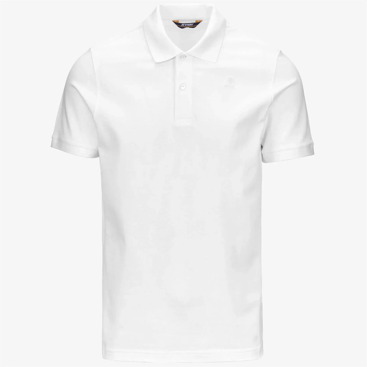 Polo uomo bianca a manica corta con colletto classico e bottoni, stile casual elegante