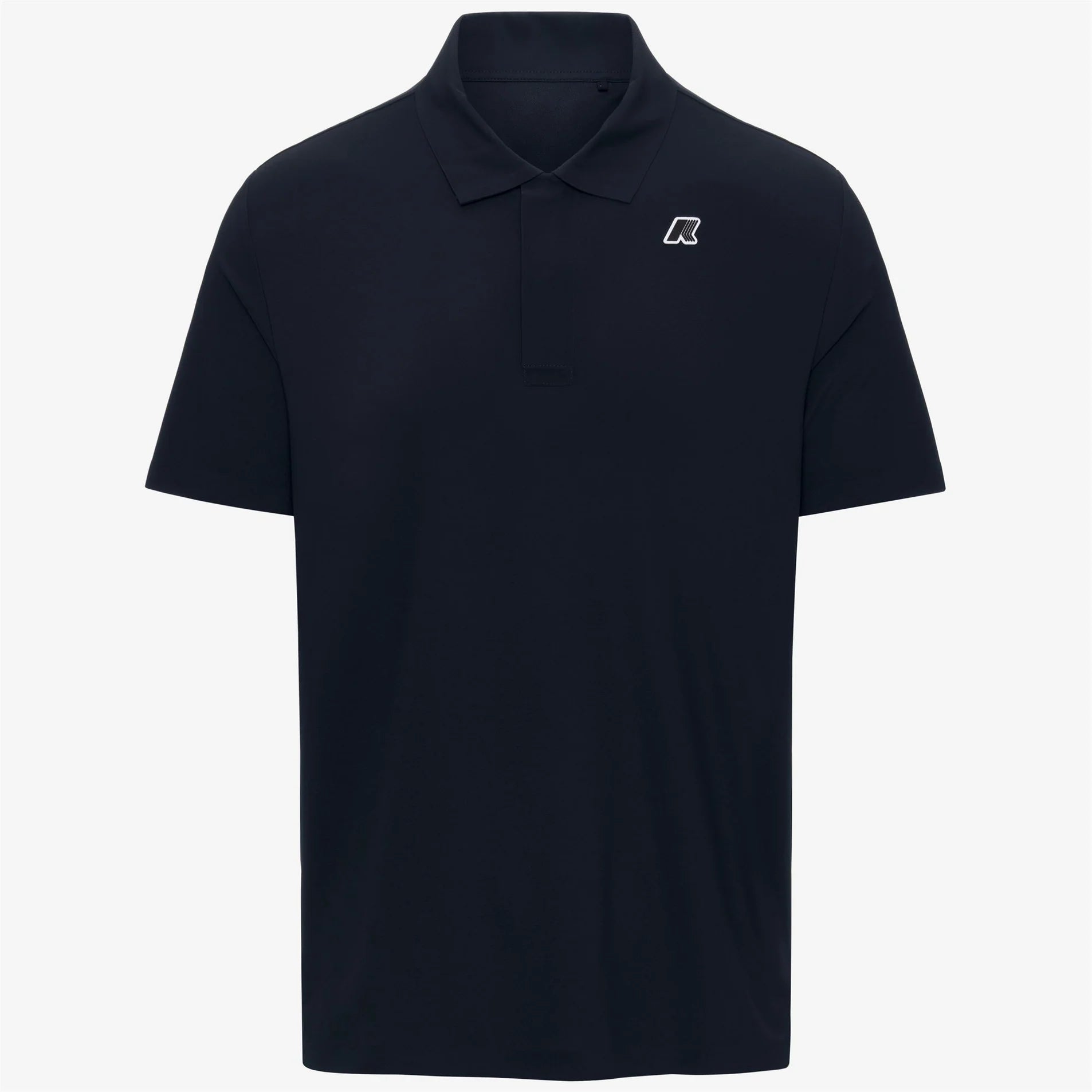 Polo uomo nera manica corta con logo ricamato sul petto, stile casual elegante