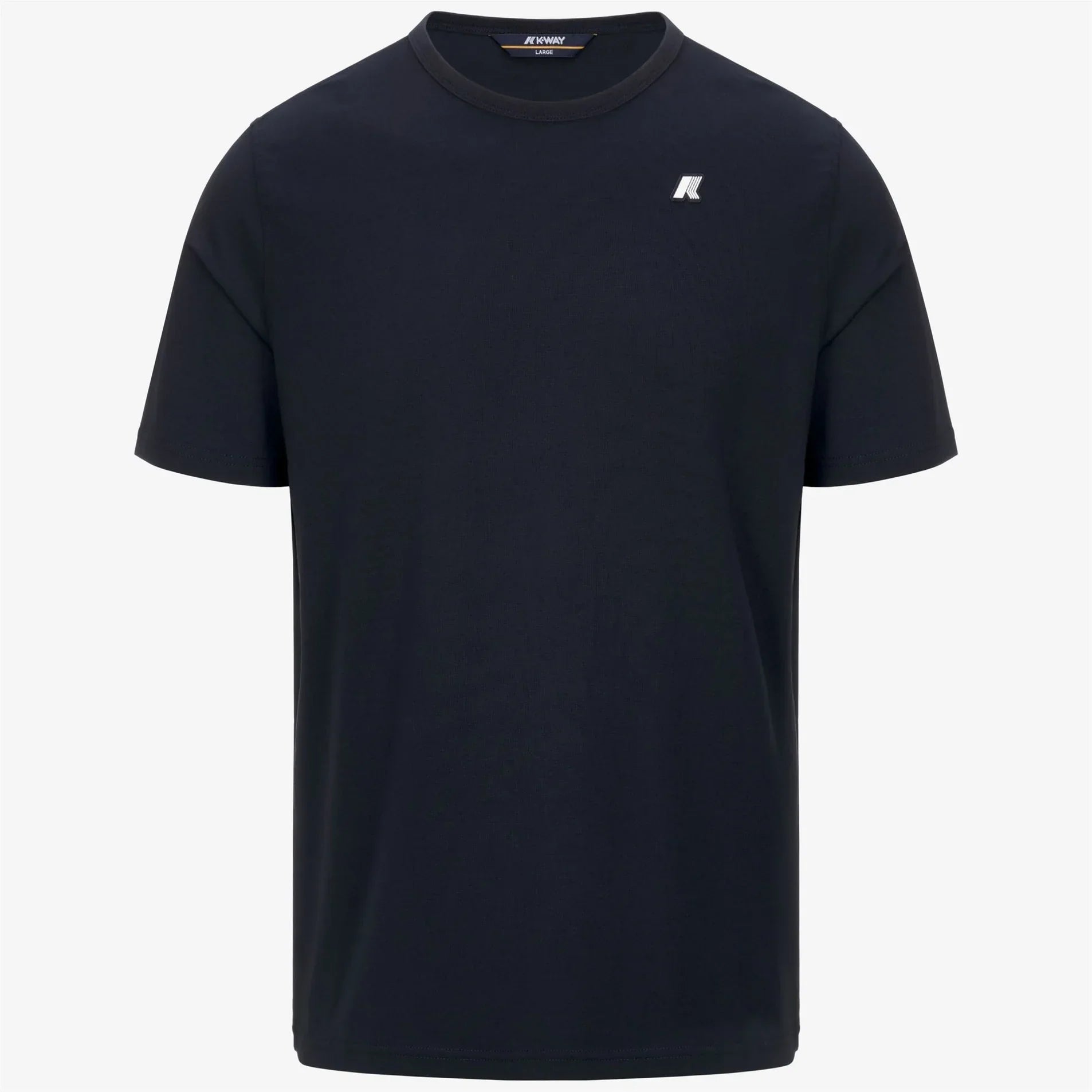 T-shirt uomo nera a maniche corte con logo piccolo sul petto, stile casual