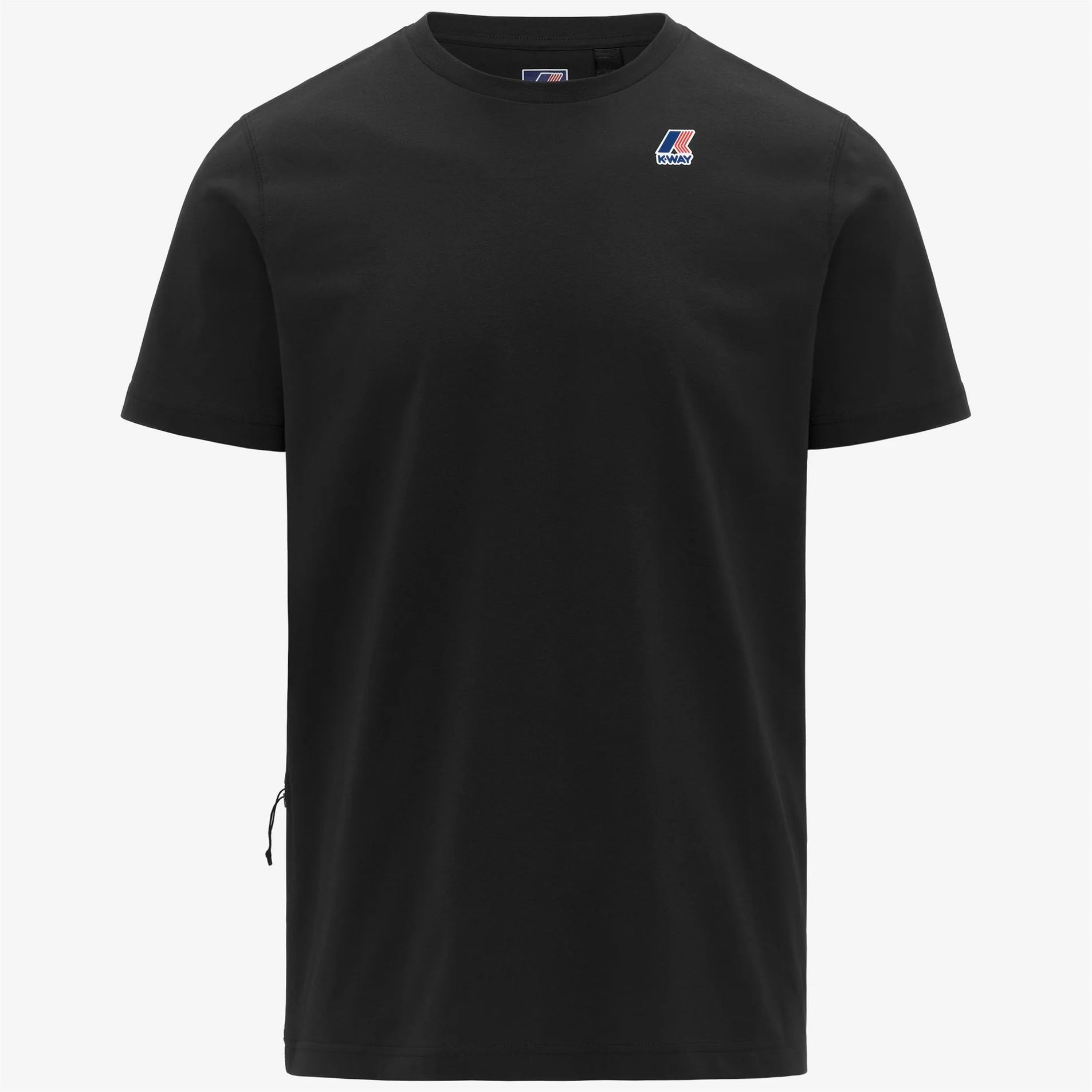 T-shirt nera uomo in cotone con logo ricamato sul petto, moda casual elegante