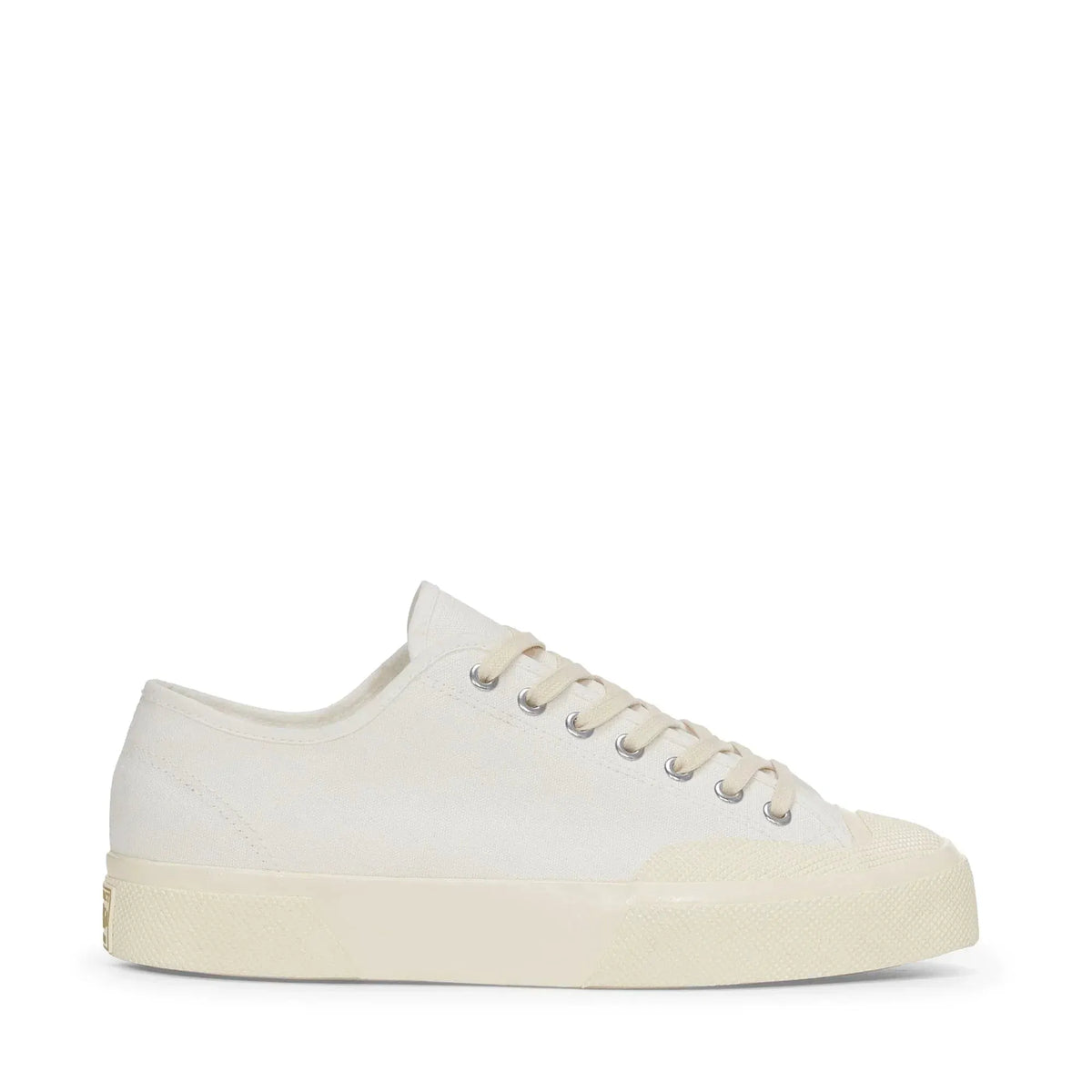 Sneaker uomo in tela bianca, suola in gomma, stile casual Made in Italy