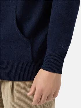 SAINT BARTH Notting NOT0002 - Felpa con cappuccio in lambswool, colore Night Blue - vista posteriore