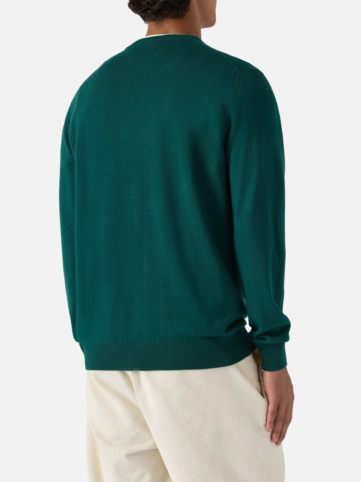 Maglione Regent Merino-Cashmere - Vista laterale in British Green