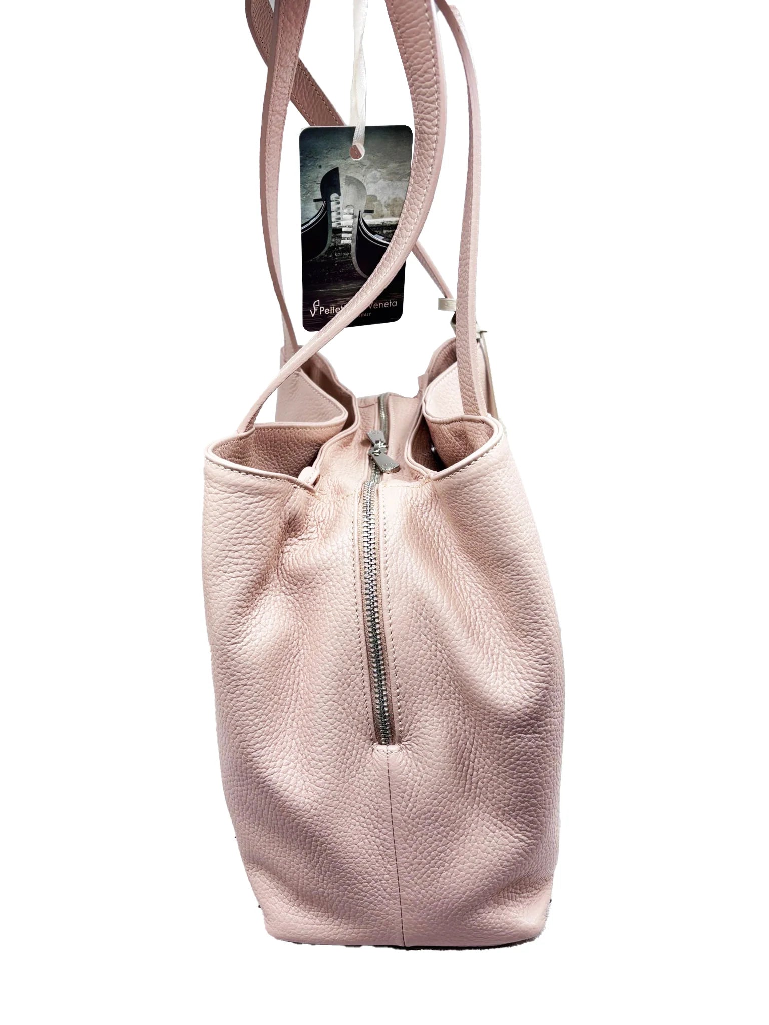 Pelletteria Veneta D26313-CIPR HAMMERED LEATHER SHOPPING BAG