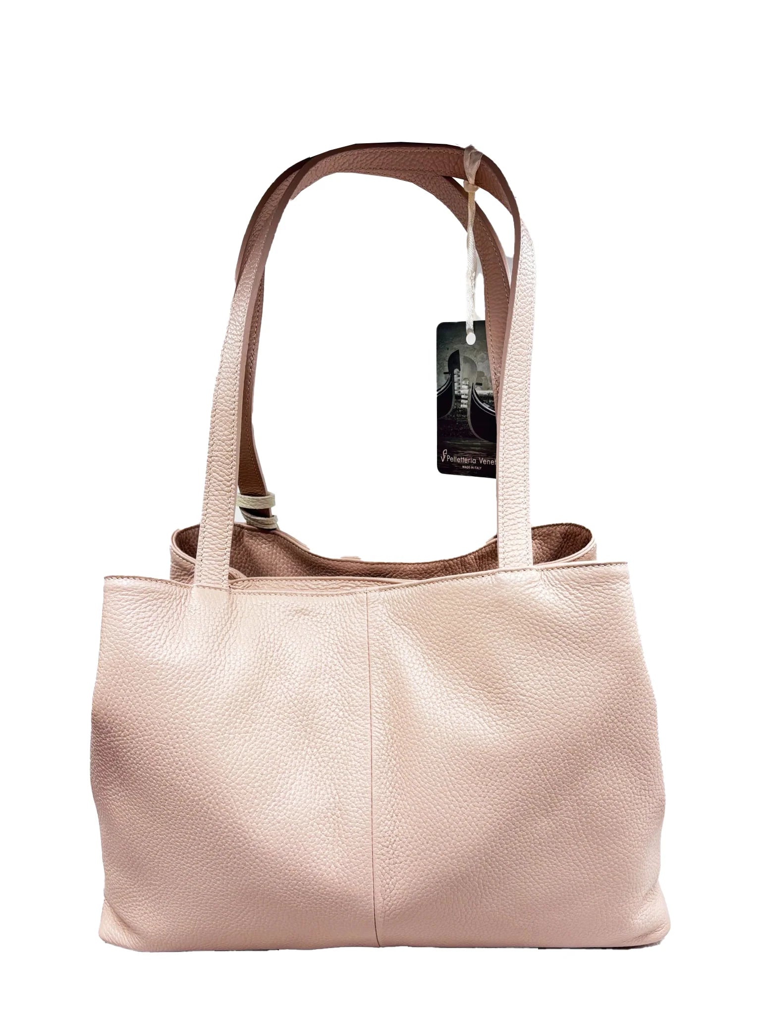 Pelletteria Veneta D26313-CIPR HAMMERED LEATHER SHOPPING BAG